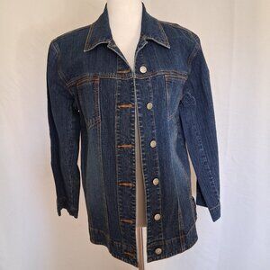 Chicos Levi women. Jean Denim. Come and give me citos like. G jacket. NWT SIZE 1